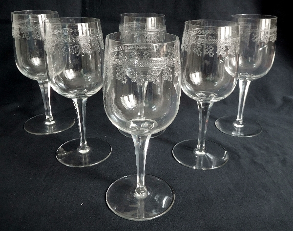 Baccarat cristal water glass, Pompadour pattern - 17.6cm
