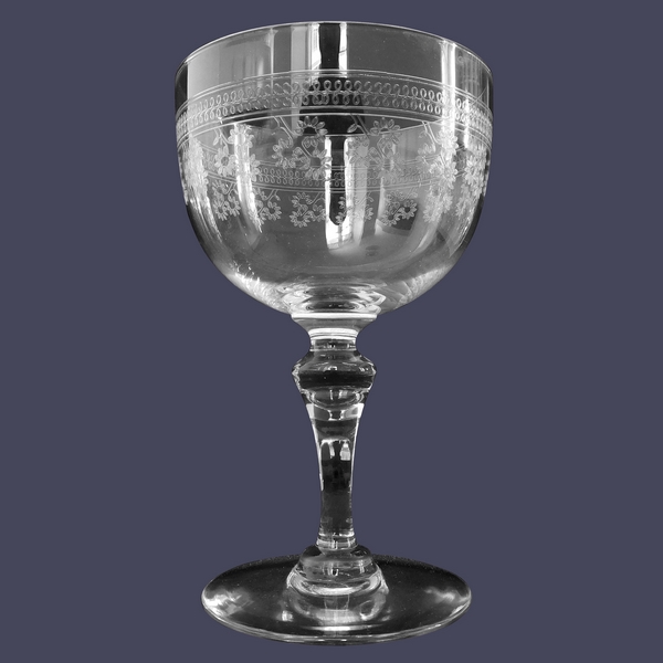 Baccarat cristal wine or port glass, Pompadour pattern - 10cm