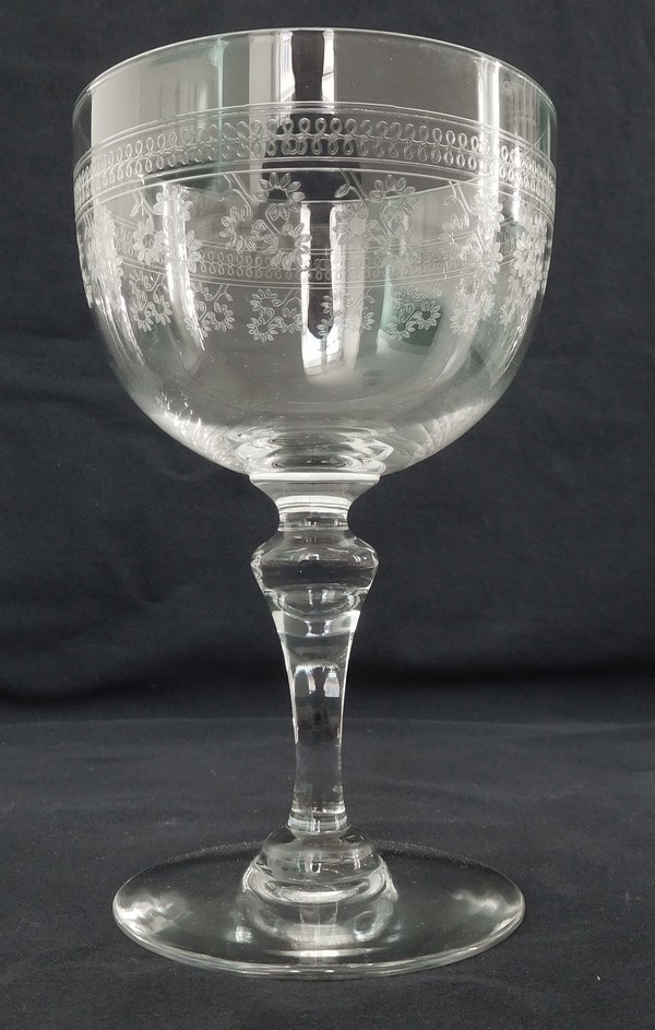 Baccarat cristal wine or port glass, Pompadour pattern - 10cm