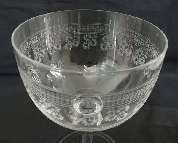 Baccarat cristal wine or port glass, Pompadour pattern - 10cm