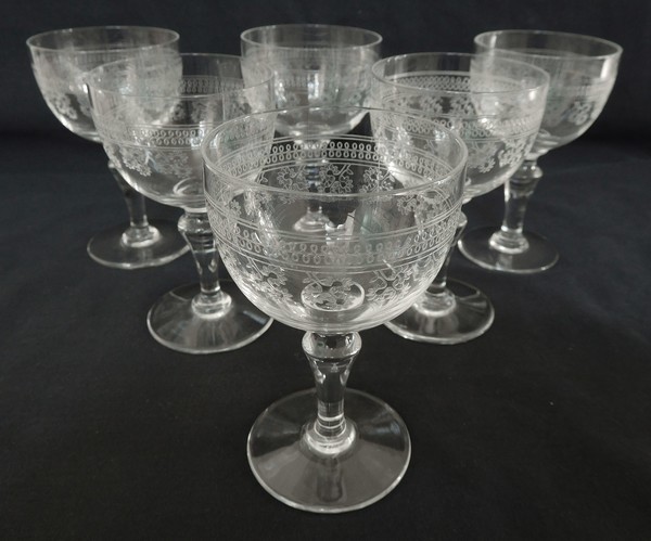 Baccarat cristal wine glass, Pompadour pattern - 11,1cm