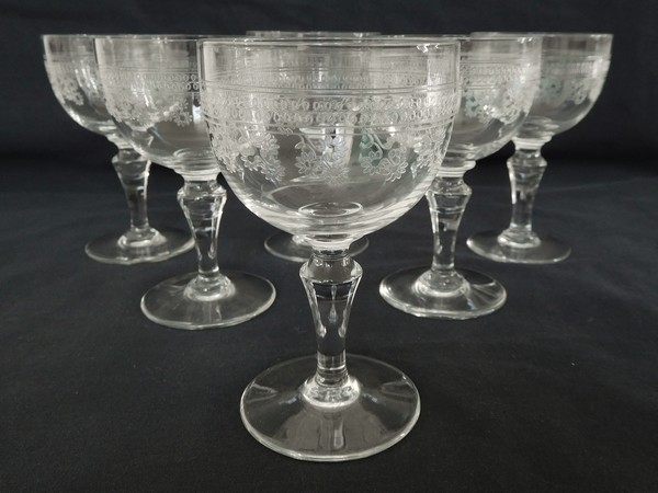 Baccarat cristal wine or port glass, Pompadour pattern - 10cm