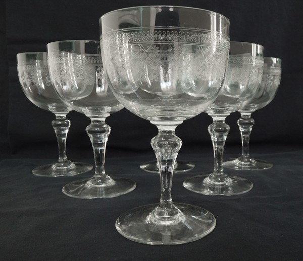 Baccarat cristal wine or port glass, Pompadour pattern - 10cm