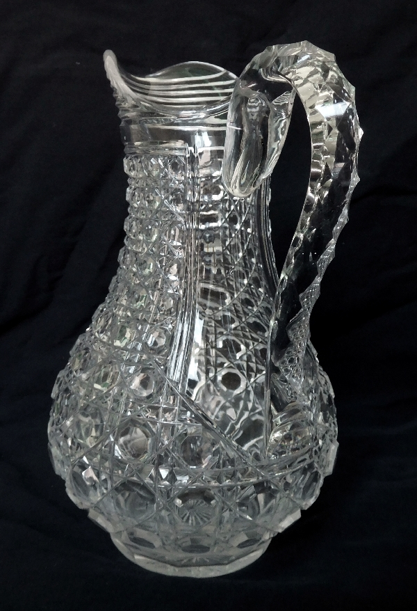 Pichet / broc / carafe à eau en cristal de Baccarat, modèle Pontarlier (Diamants Pierreries)