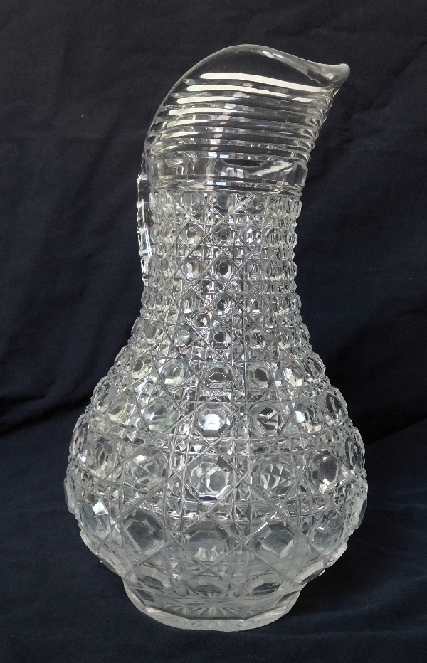 Pichet / broc / carafe à eau en cristal de Baccarat, modèle Pontarlier (Diamants Pierreries)