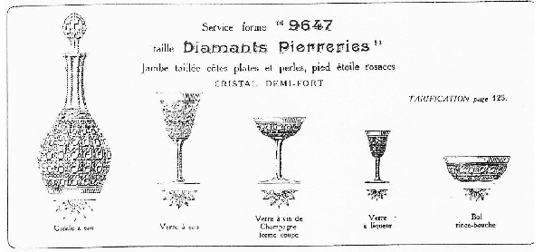 Pichet / broc / carafe à eau en cristal de Baccarat, modèle Pontarlier (Diamants Pierreries)