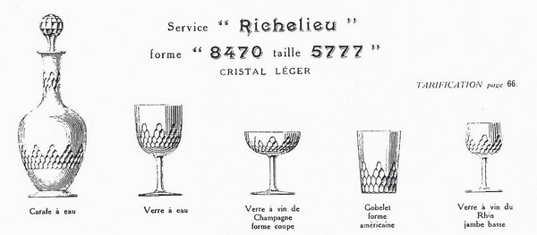 Coupe à champagne en cristal de Baccarat, modèle Richelieu