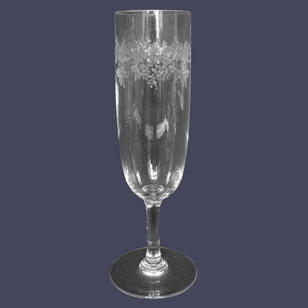 Flûte à champagne en cristal de Baccarat, modèle Sévigné