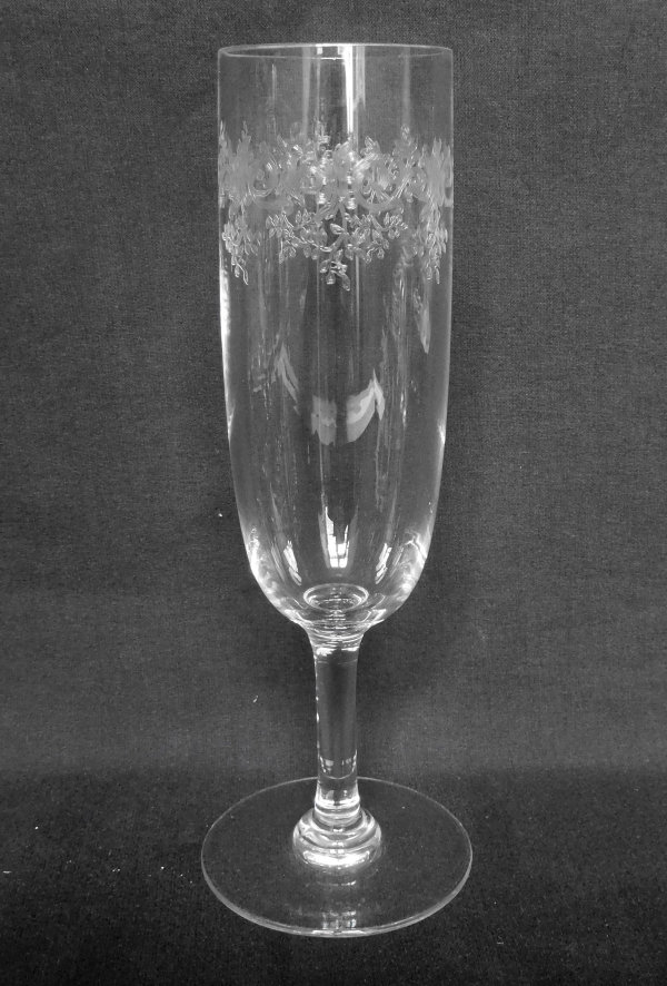 Flûte à champagne en cristal de Baccarat, modèle Sévigné