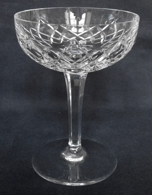 Baccarat crystal champagne glass, Thorigny pattern - signed