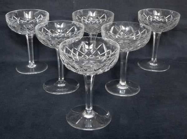 Baccarat crystal champagne glass, Thorigny pattern - signed