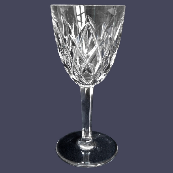 Baccarat crystal water glass, Thorigny pattern - signed - 18.3cm