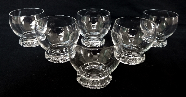 Daum crystal eau-de-vie glass, Kim pattern - signed