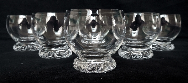 Daum crystal eau-de-vie glass, Kim pattern - signed