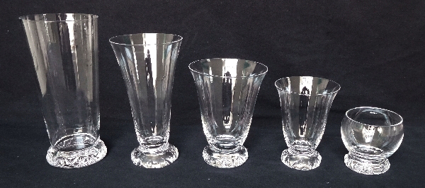 Daum crystal water glass, Kim pattern - 10.3cm - signed