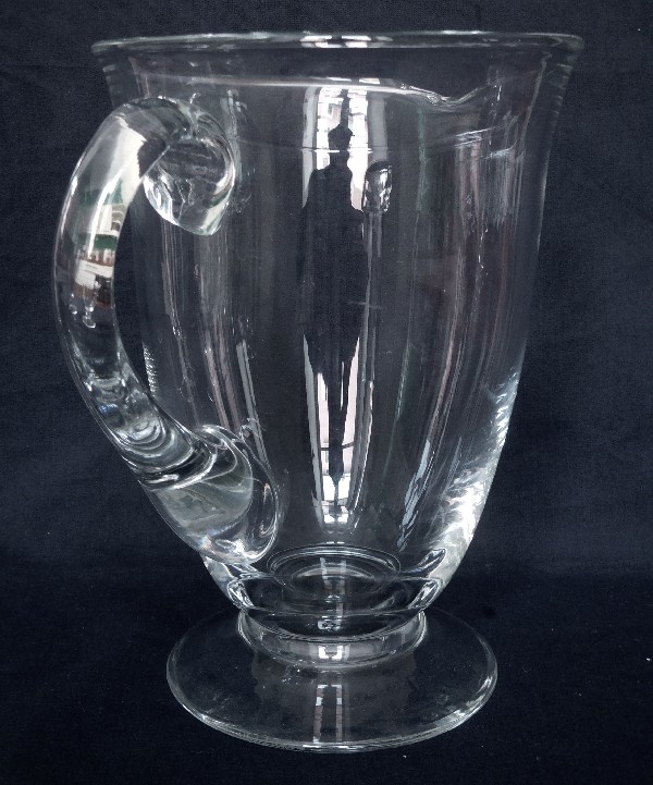 Pichet / broc / carafe à eau en cristal de Daum, modèle Orval - signé