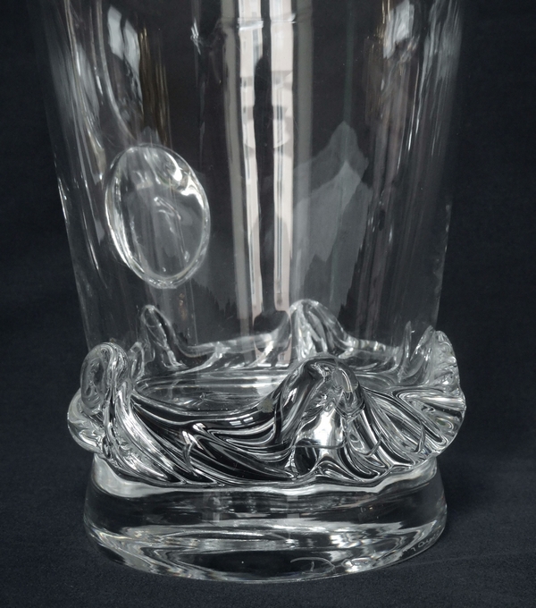 Daum crystal water pitcher, Sorcy pattern - signed