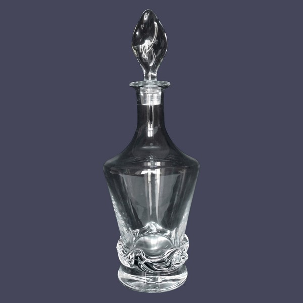 Daum crystal wine decanter, Sorcy pattern - signed