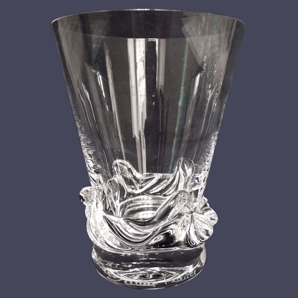 Daum crystal water glass, Sorcy pattern - signed - 10,8cm