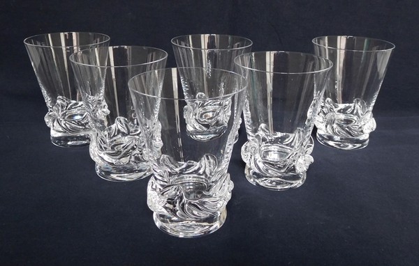 Daum crystal port or wine glass, Sorcy pattern - signed - 7,3cm