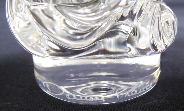 Daum crystal port or wine glass, Sorcy pattern - signed - 7,3cm