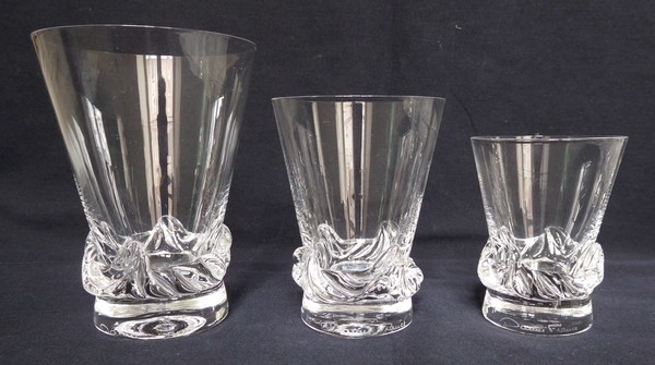 Daum crystal water glass, Sorcy pattern - signed - 10,8cm