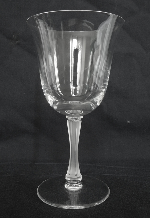 Lalique crystal water glass or tall wine glass, Barsac pattern - 15cm - signed