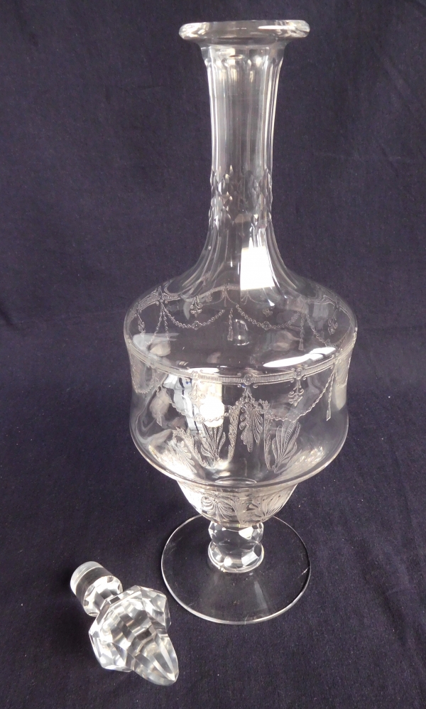 St Louis crystal wine decanter / bottle, Anvers pattern - 34.5cm