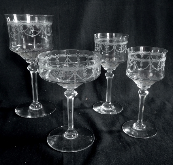 St Louis crystal champagne glass, Anvers pattern