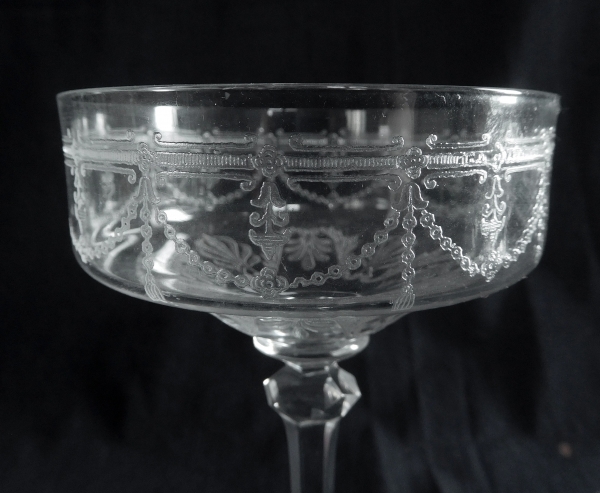 St Louis crystal champagne glass, Anvers pattern