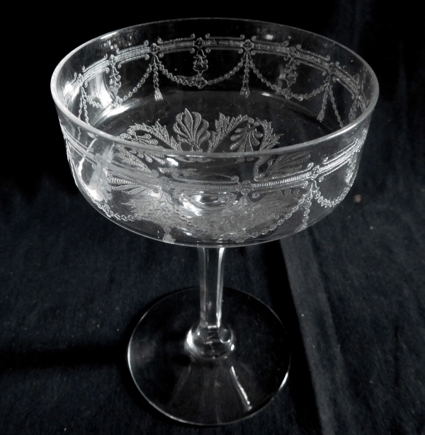 St Louis crystal champagne glass, Anvers pattern