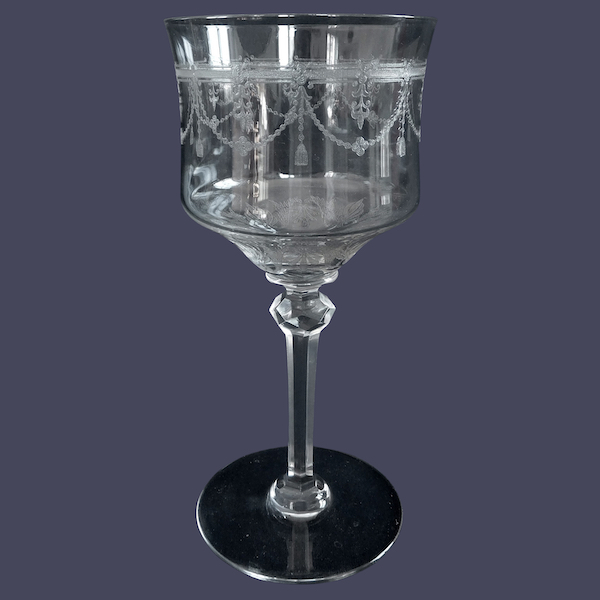 St Louis crystal water glass, Anvers pattern - 17.9cm