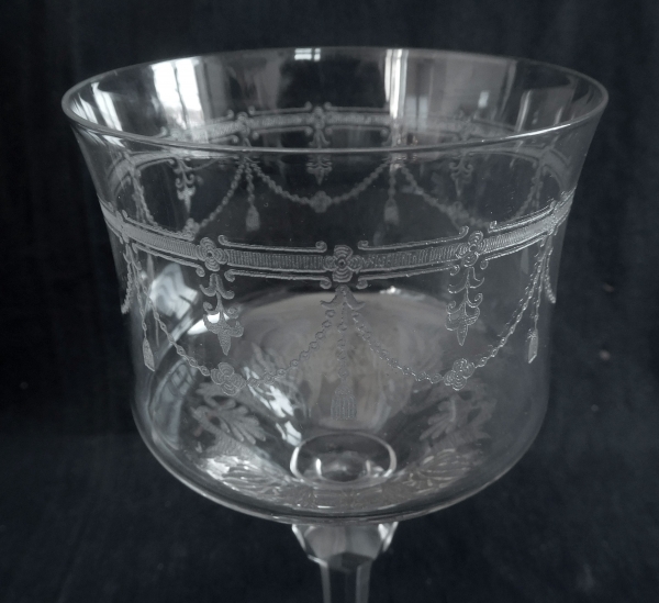 St Louis crystal water glass, Anvers pattern - 17.9cm