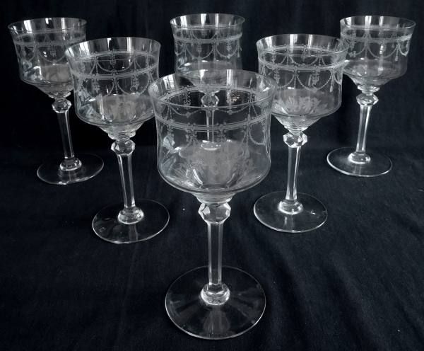 St Louis crystal water glass, Anvers pattern - 17.9cm