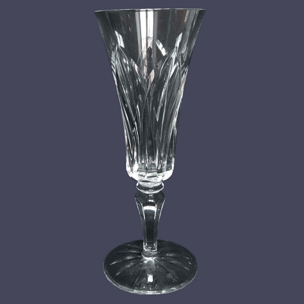 St Louis crystal champagne glass, Camargue pattern - signed