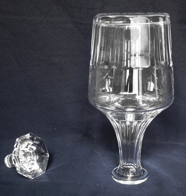 St. Louis crystal wine decanter, Caton pattern - signed