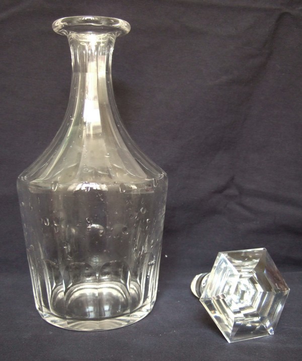 Carafe à vin ancienne en cristal de Baccarat / St Louis, modèle Caton (XIXe siècle)