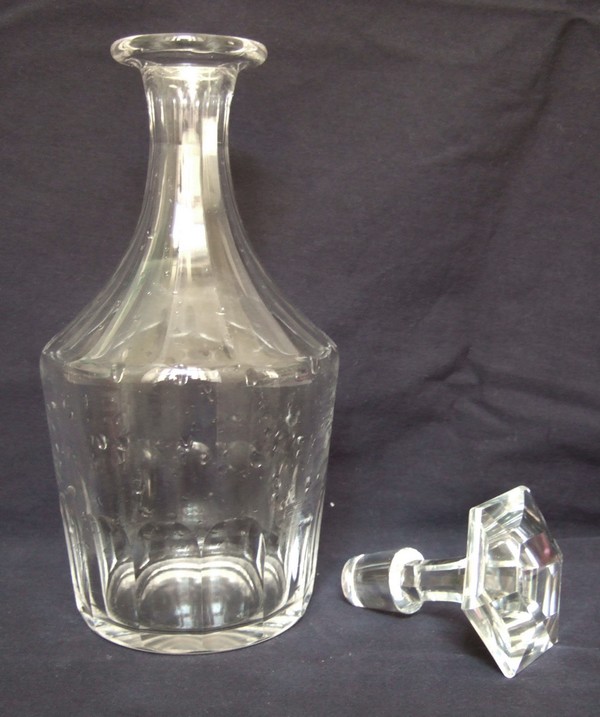 Baccarat & St Louis 19th century crystal wine decanter, Caton pattern