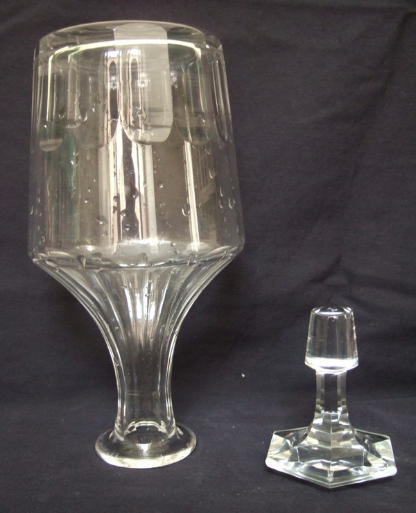 Baccarat & St Louis 19th century crystal wine decanter, Caton pattern