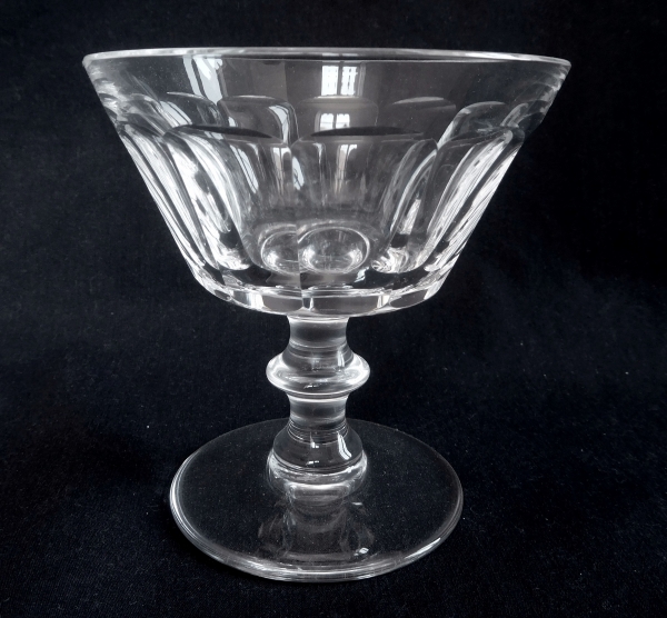 St. Louis crystal champagne glass, Caton pattern - 14cm - signed