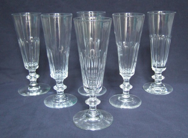 Baccarat / St Louis crystal champagne flute, Caton pattern