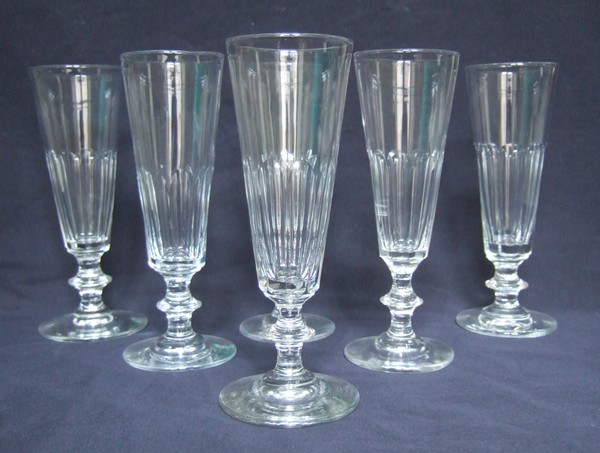 Baccarat / St Louis crystal champagne flute, Caton pattern