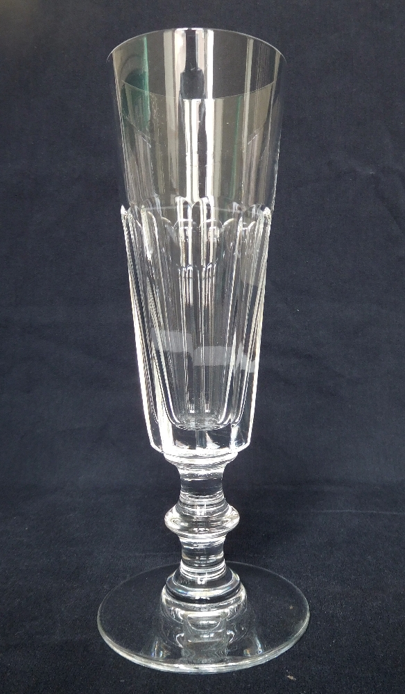 St. Louis crystal champagne glass / flutes, Caton pattern - signed