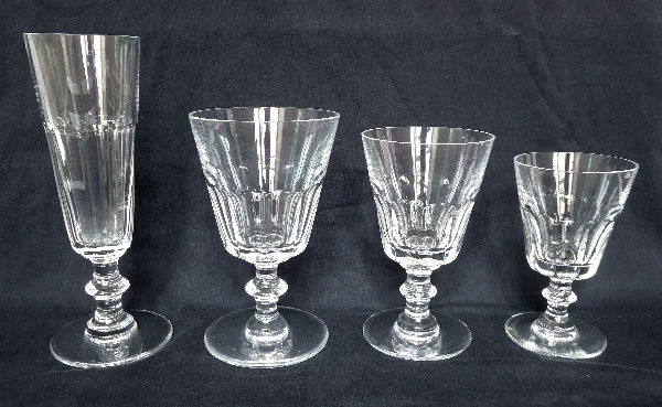 St. Louis crystal champagne glass / flutes, Caton pattern - signed