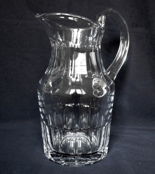 St. Louis crystal water pitcher, Caton pattern - signed