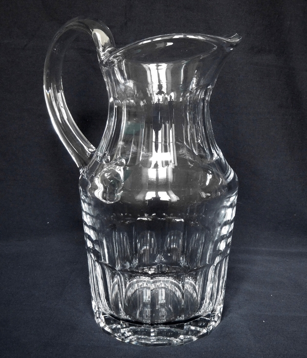 St. Louis crystal water pitcher, Caton pattern - signed