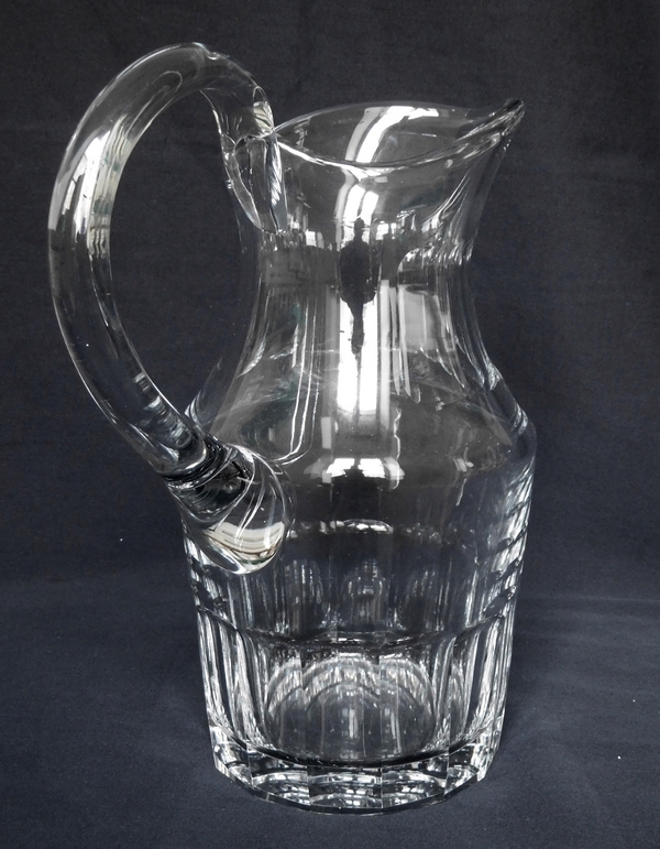 St. Louis crystal water pitcher, Caton pattern - signed