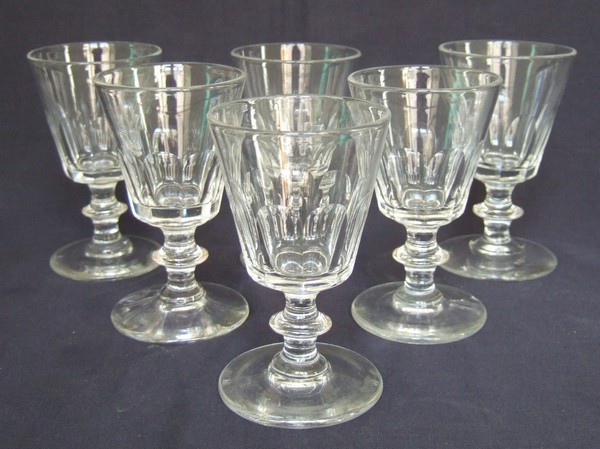 Baccarat & St Louis 19th century crystal wine glass, Caton pattern - 11,2cm