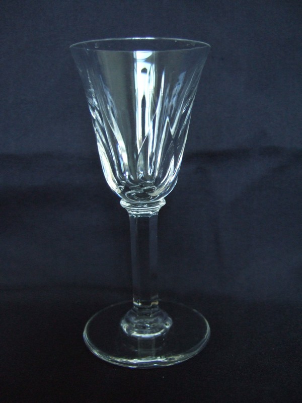 St Louis crystal champagne glass, Cerdagne pattern - signed