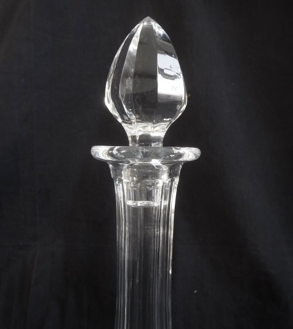 St Louis crystal wine decanter / bottle, Chantilly pattern - signed